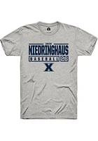 Jack Niedringhaus  Xavier Musketeers Ash Rally NIL Stacked Box Short Sleeve T Shirt