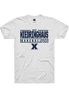 Jack Niedringhaus  Xavier Musketeers White Rally NIL Stacked Box Short Sleeve T Shirt