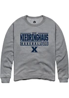 Jack Niedringhaus  Rally Xavier Musketeers Mens Grey NIL Stacked Box Long Sleeve Crew Sweatshirt