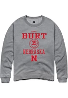 Henry Burt  Rally Nebraska Cornhuskers Mens Graphite NIL Sport Icon Long Sleeve Crew Sweatshirt