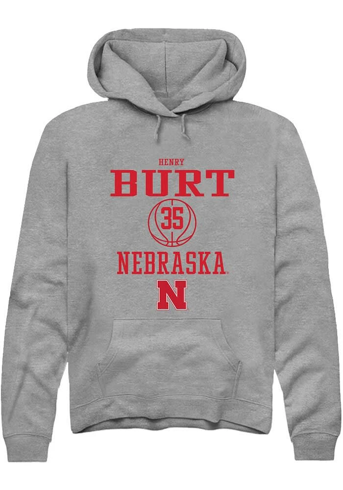 Henry Burt Rally Nebraska Cornhuskers Mens Graphite NIL Sport Icon Long Sleeve Hoodie