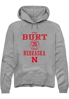 Henry Burt  Rally Nebraska Cornhuskers Mens Graphite NIL Sport Icon Long Sleeve Hoodie