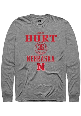 Henry Burt  Nebraska Cornhuskers Graphite Rally NIL Sport Icon Long Sleeve T Shirt