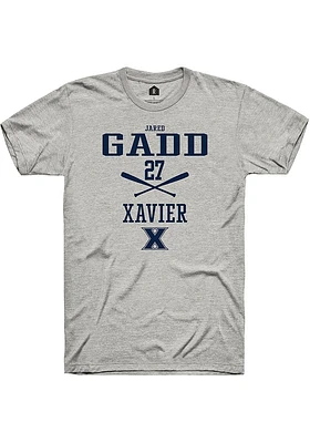 Jared Gadd  Xavier Musketeers Ash Rally NIL Sport Icon Short Sleeve T Shirt