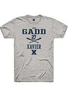 Jared Gadd  Xavier Musketeers Ash Rally NIL Sport Icon Short Sleeve T Shirt