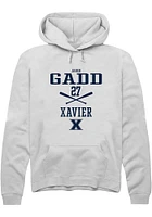 Jared Gadd  Rally Xavier Musketeers Mens White NIL Sport Icon Long Sleeve Hoodie