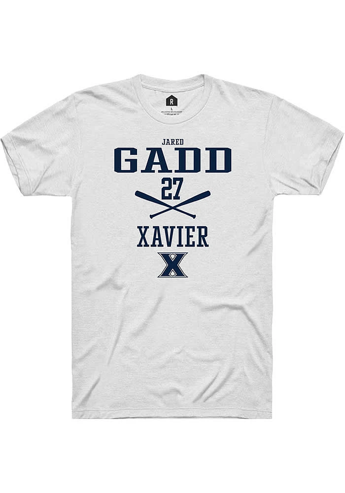 Jared Gadd  Xavier Musketeers White Rally NIL Sport Icon Short Sleeve T Shirt