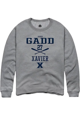 Jared Gadd  Rally Xavier Musketeers Mens Graphite NIL Sport Icon Long Sleeve Crew Sweatshirt