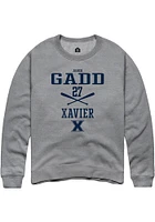 Jared Gadd  Rally Xavier Musketeers Mens Graphite NIL Sport Icon Long Sleeve Crew Sweatshirt