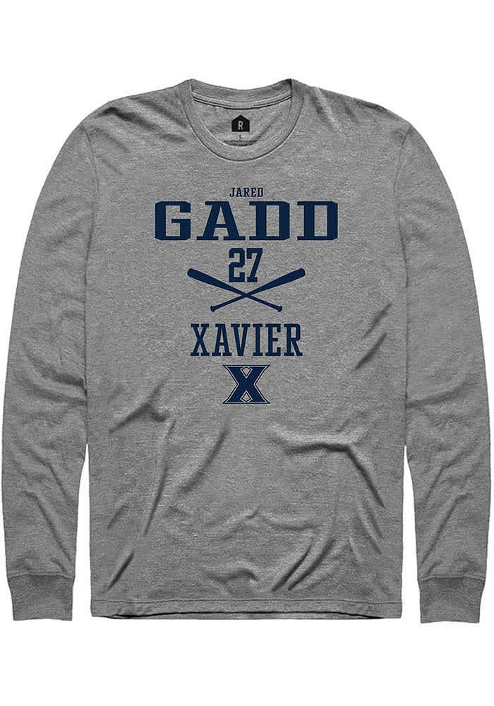 Jared Gadd  Xavier Musketeers Graphite Rally NIL Sport Icon Long Sleeve T Shirt