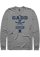 Jared Gadd  Xavier Musketeers Graphite Rally NIL Sport Icon Long Sleeve T Shirt