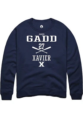 Jared Gadd  Rally Xavier Musketeers Mens Navy Blue NIL Sport Icon Long Sleeve Crew Sweatshirt