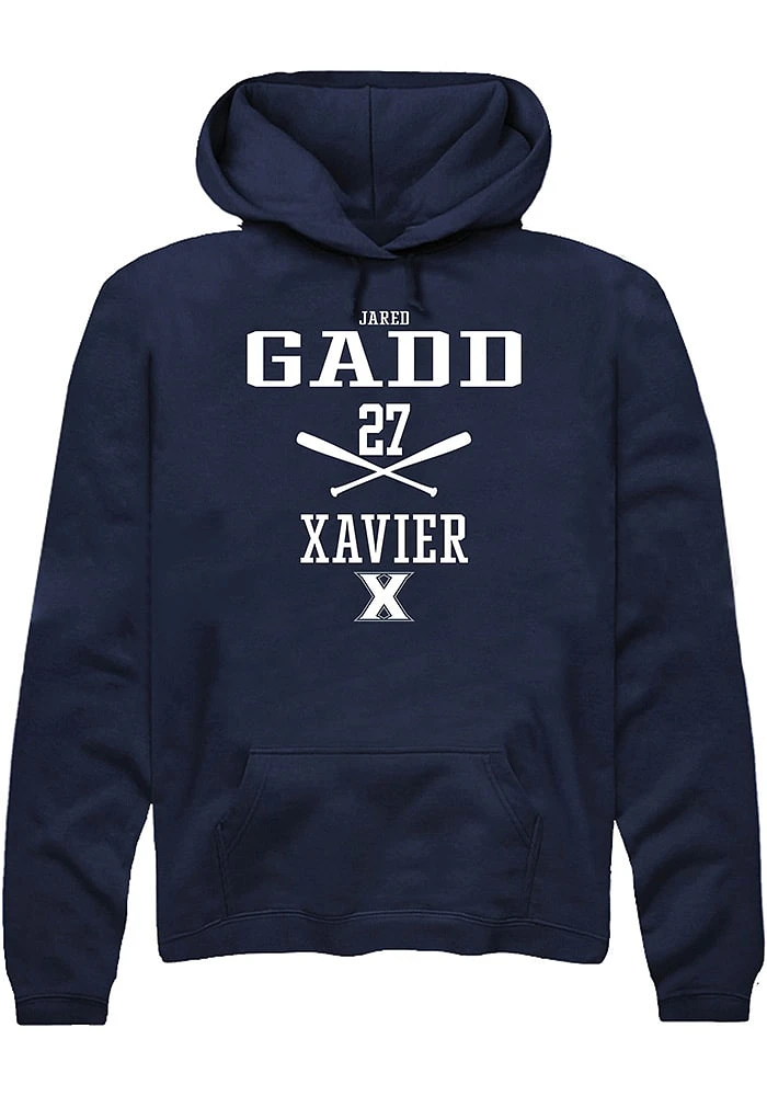 Jared Gadd  Rally Xavier Musketeers Mens Navy Blue NIL Sport Icon Long Sleeve Hoodie