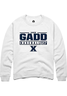 Jared Gadd Rally Xavier Musketeers Mens NIL Stacked Box Long Sleeve Crew Sweatshirt