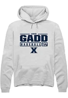 Jared Gadd  Rally Xavier Musketeers Mens White NIL Stacked Box Long Sleeve Hoodie