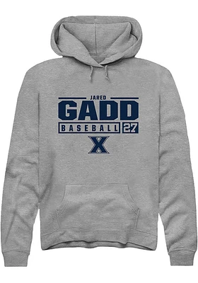 Jared Gadd  Rally Xavier Musketeers Mens Graphite NIL Stacked Box Long Sleeve Hoodie