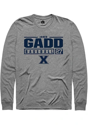 Jared Gadd  Xavier Musketeers Graphite Rally NIL Stacked Box Long Sleeve T Shirt