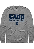 Jared Gadd  Xavier Musketeers Graphite Rally NIL Stacked Box Long Sleeve T Shirt