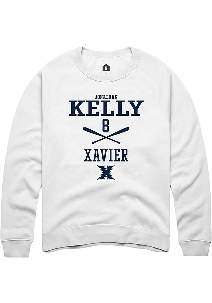 Jonathan Kelly Rally Xavier Musketeers Mens NIL Sport Icon Long Sleeve Crew Sweatshirt