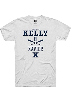 Jonathan Kelly  Xavier Musketeers White Rally NIL Sport Icon Short Sleeve T Shirt