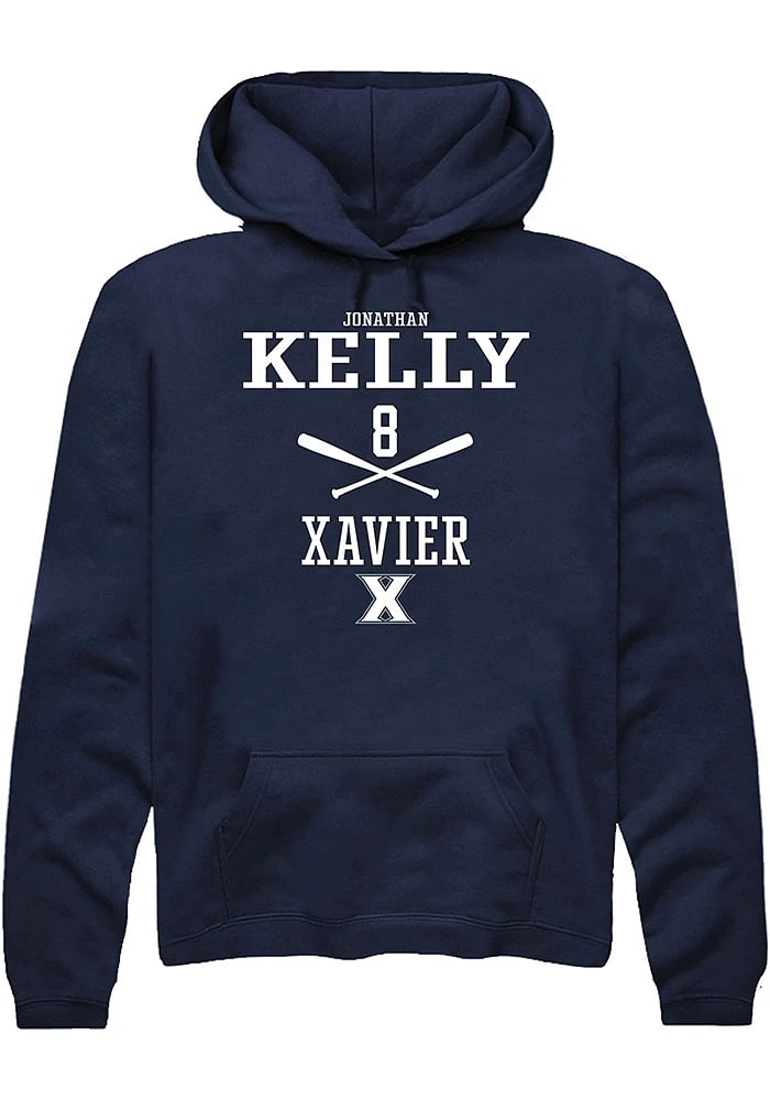 Jonathan Kelly  Rally Xavier Musketeers Mens Navy Blue NIL Sport Icon Long Sleeve Hoodie