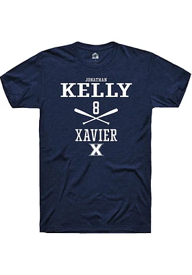 Jonathan Kelly  Xavier Musketeers Navy Blue Rally NIL Sport Icon Short Sleeve T Shirt