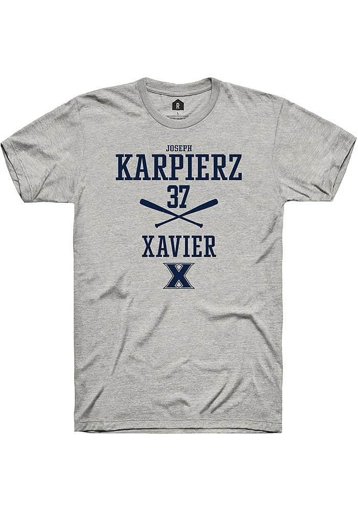 Joseph Karpierz  Xavier Musketeers Ash Rally NIL Sport Icon Short Sleeve T Shirt