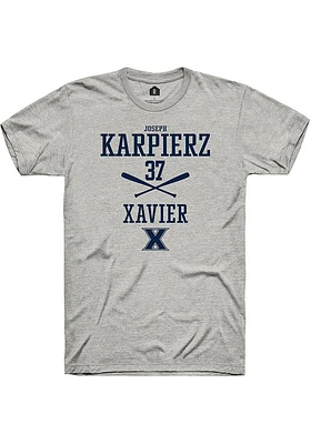 Joseph Karpierz  Xavier Musketeers Ash Rally NIL Sport Icon Short Sleeve T Shirt