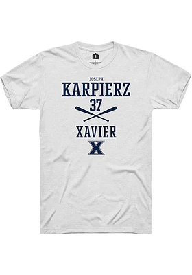 Joseph Karpierz  Xavier Musketeers White Rally NIL Sport Icon Short Sleeve T Shirt