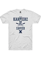 Joseph Karpierz  Xavier Musketeers White Rally NIL Sport Icon Short Sleeve T Shirt