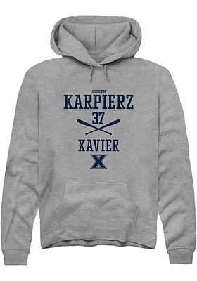 Joseph Karpierz  Rally Xavier Musketeers Mens Graphite NIL Sport Icon Long Sleeve Hoodie