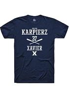 Joseph Karpierz  Xavier Musketeers Navy Blue Rally NIL Sport Icon Short Sleeve T Shirt