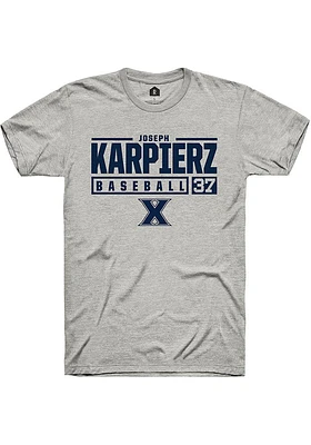 Joseph Karpierz  Xavier Musketeers Ash Rally NIL Stacked Box Short Sleeve T Shirt