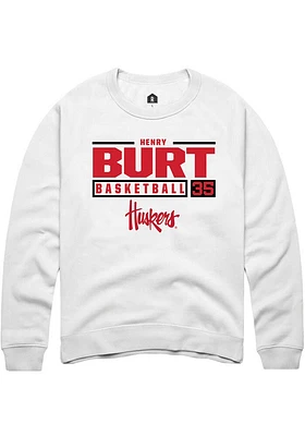Henry Burt Rally Nebraska Cornhuskers Mens NIL Stacked Box Long Sleeve Crew Sweatshirt