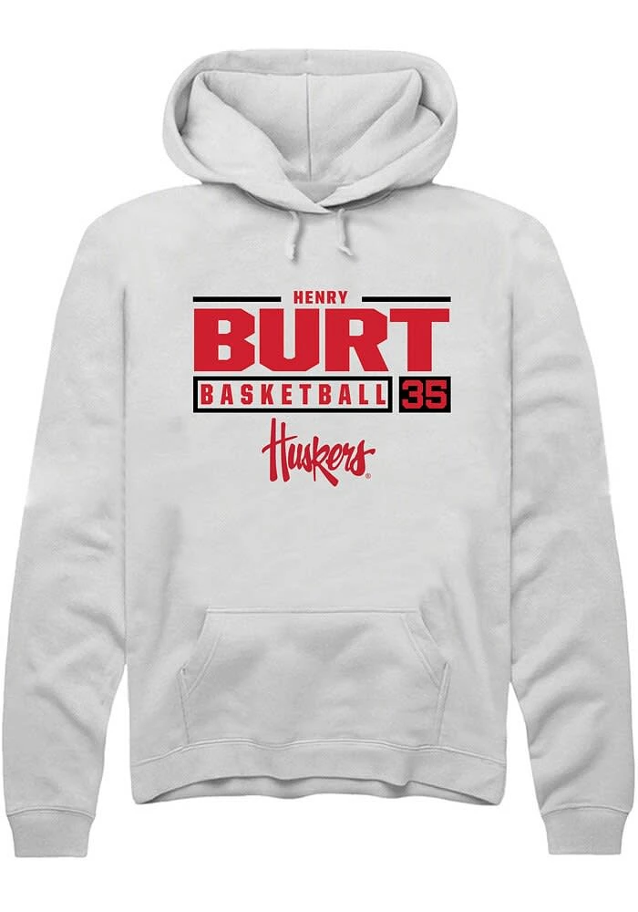 Henry Burt Rally Nebraska Cornhuskers Mens NIL Stacked Box Long Sleeve Hoodie