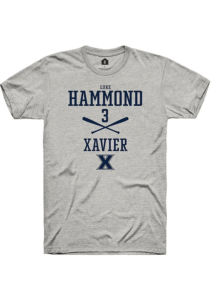 Luke Hammond  Xavier Musketeers Ash Rally NIL Sport Icon Short Sleeve T Shirt