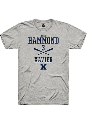 Luke Hammond  Xavier Musketeers Ash Rally NIL Sport Icon Short Sleeve T Shirt