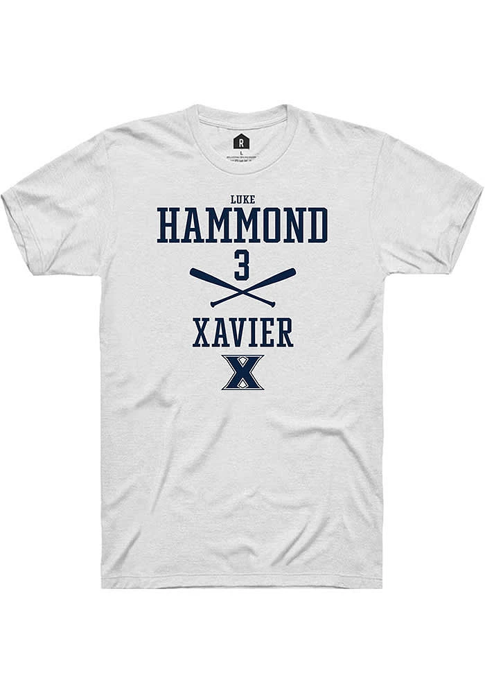 Luke Hammond  Xavier Musketeers White Rally NIL Sport Icon Short Sleeve T Shirt