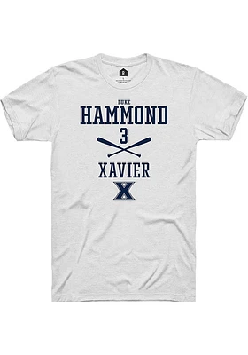 Luke Hammond  Xavier Musketeers White Rally NIL Sport Icon Short Sleeve T Shirt