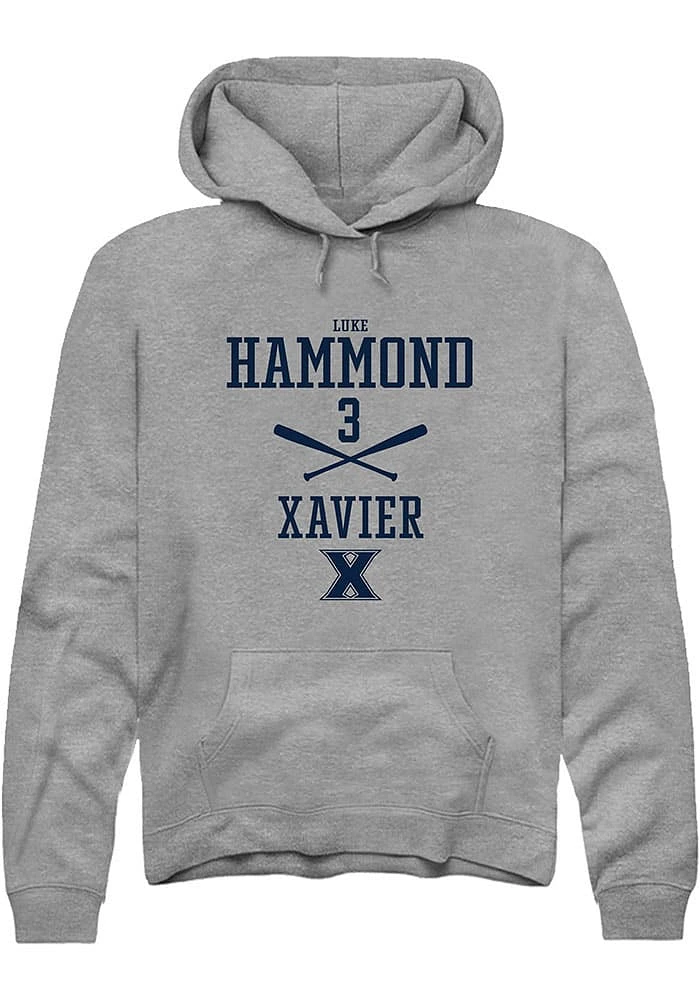 Luke Hammond  Rally Xavier Musketeers Mens Graphite NIL Sport Icon Long Sleeve Hoodie