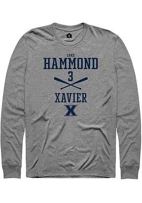 Luke Hammond  Xavier Musketeers Graphite Rally NIL Sport Icon Long Sleeve T Shirt