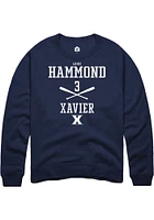 Luke Hammond  Rally Xavier Musketeers Mens Navy Blue NIL Sport Icon Long Sleeve Crew Sweatshirt