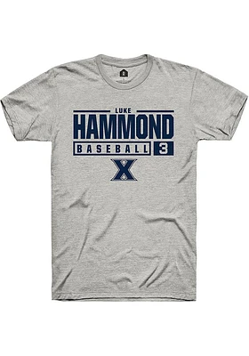 Luke Hammond  Xavier Musketeers Ash Rally NIL Stacked Box Short Sleeve T Shirt