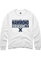 Luke Hammond Rally Xavier Musketeers Mens NIL Stacked Box Long Sleeve Crew Sweatshirt