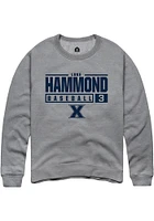 Luke Hammond  Rally Xavier Musketeers Mens Graphite NIL Stacked Box Long Sleeve Crew Sweatshirt