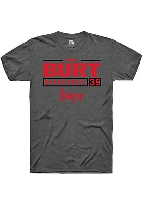 Henry Burt  Nebraska Cornhuskers Dark Grey Rally NIL Stacked Box Short Sleeve T Shirt