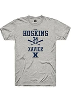 Luke Hoskins  Xavier Musketeers Ash Rally NIL Sport Icon Short Sleeve T Shirt