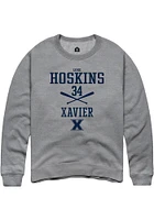 Luke Hoskins  Rally Xavier Musketeers Mens Graphite NIL Sport Icon Long Sleeve Crew Sweatshirt