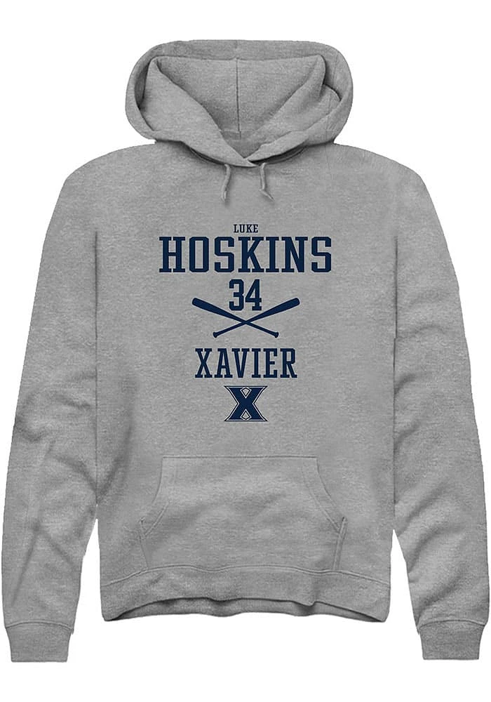 Luke Hoskins  Rally Xavier Musketeers Mens Graphite NIL Sport Icon Long Sleeve Hoodie