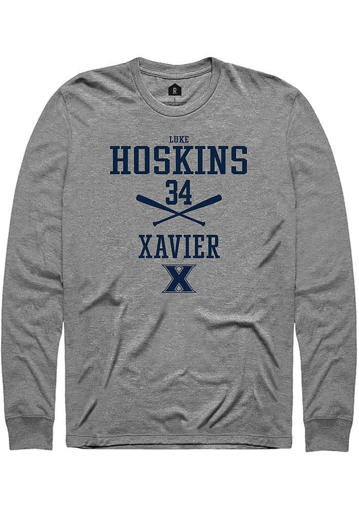 Luke Hoskins  Xavier Musketeers Graphite Rally NIL Sport Icon Long Sleeve T Shirt